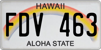 HI license plate FDV463