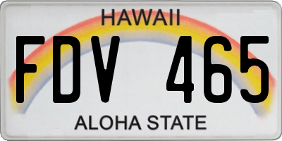 HI license plate FDV465