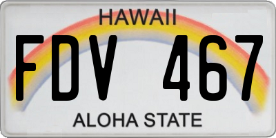 HI license plate FDV467