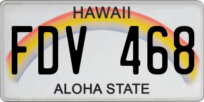 HI license plate FDV468