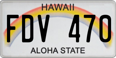 HI license plate FDV470