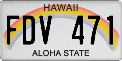 HI license plate FDV471