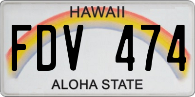 HI license plate FDV474