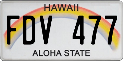 HI license plate FDV477