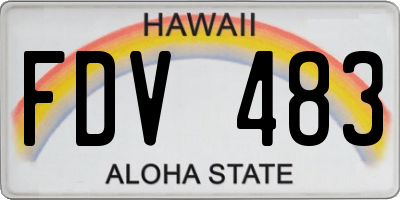 HI license plate FDV483