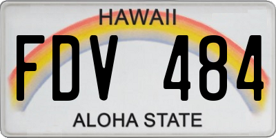 HI license plate FDV484