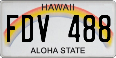 HI license plate FDV488