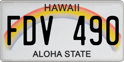 HI license plate FDV490