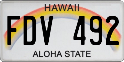 HI license plate FDV492