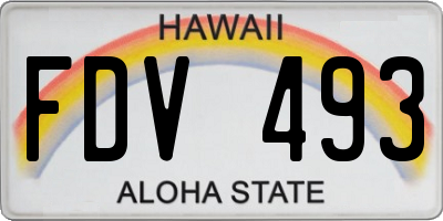 HI license plate FDV493