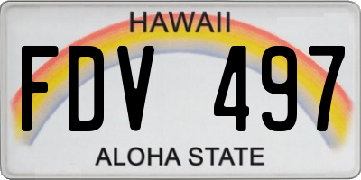 HI license plate FDV497