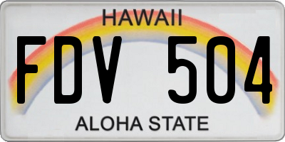 HI license plate FDV504