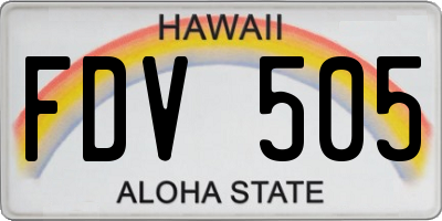HI license plate FDV505