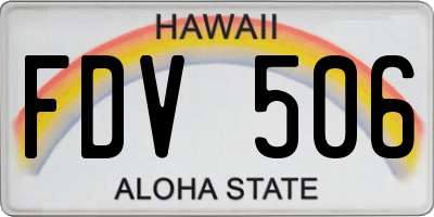HI license plate FDV506