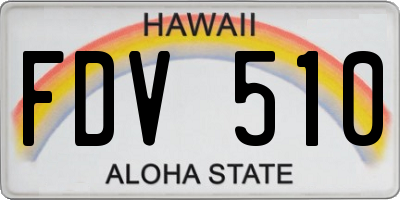 HI license plate FDV510
