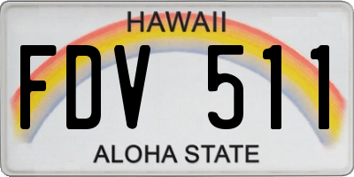 HI license plate FDV511