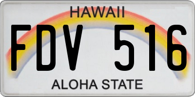 HI license plate FDV516