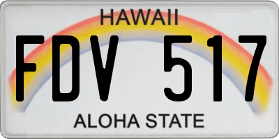 HI license plate FDV517