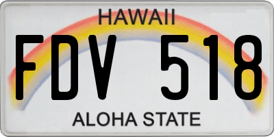 HI license plate FDV518