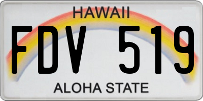 HI license plate FDV519
