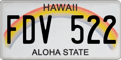 HI license plate FDV522