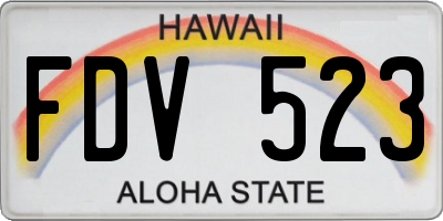 HI license plate FDV523