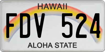 HI license plate FDV524