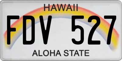 HI license plate FDV527
