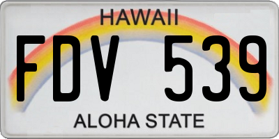 HI license plate FDV539