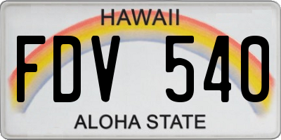 HI license plate FDV540