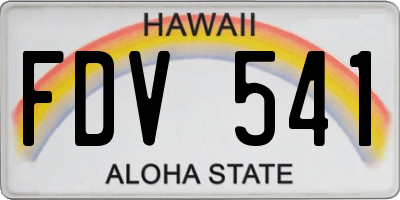 HI license plate FDV541