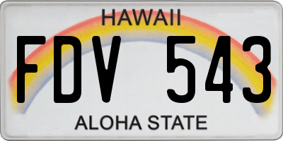 HI license plate FDV543
