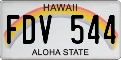 HI license plate FDV544