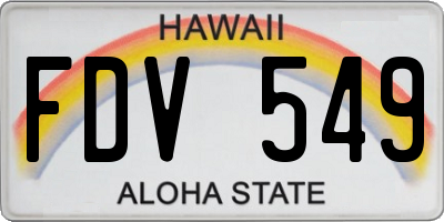 HI license plate FDV549