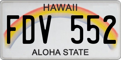 HI license plate FDV552