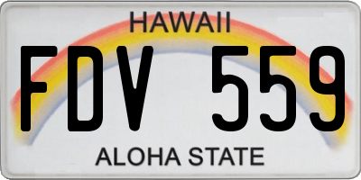 HI license plate FDV559