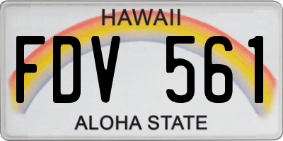 HI license plate FDV561