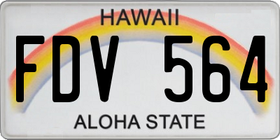 HI license plate FDV564