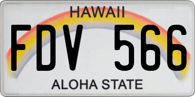 HI license plate FDV566