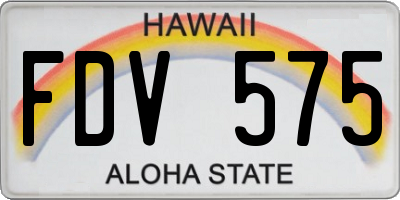 HI license plate FDV575