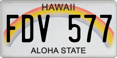 HI license plate FDV577