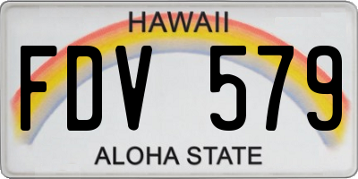 HI license plate FDV579