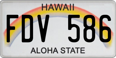 HI license plate FDV586