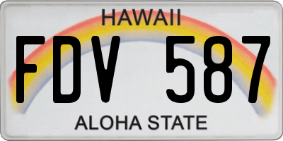 HI license plate FDV587