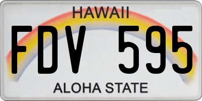 HI license plate FDV595