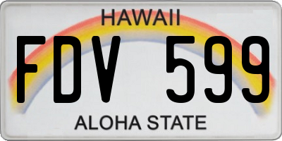 HI license plate FDV599
