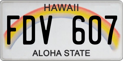 HI license plate FDV607