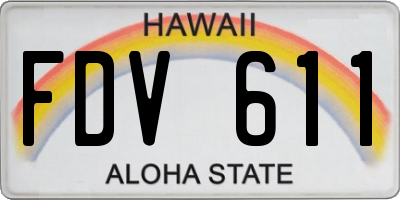 HI license plate FDV611