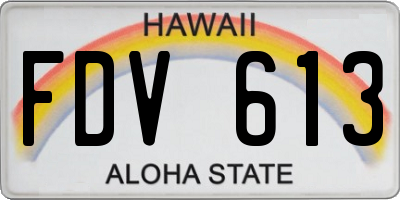 HI license plate FDV613