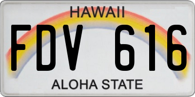HI license plate FDV616